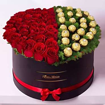 Box of Roses and Ferrero Rocher