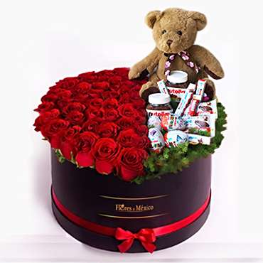 Roses, Chocolates Mix and Teddy Bear